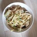 豚肉水菜焼うどん